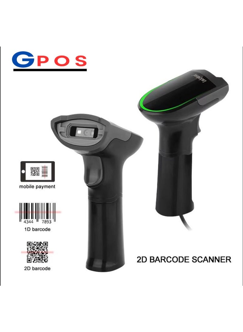 GPOS L500 Handheld QR Code Scanner USB 2D Barcode Scanner Wired POS Scanner - Image 2